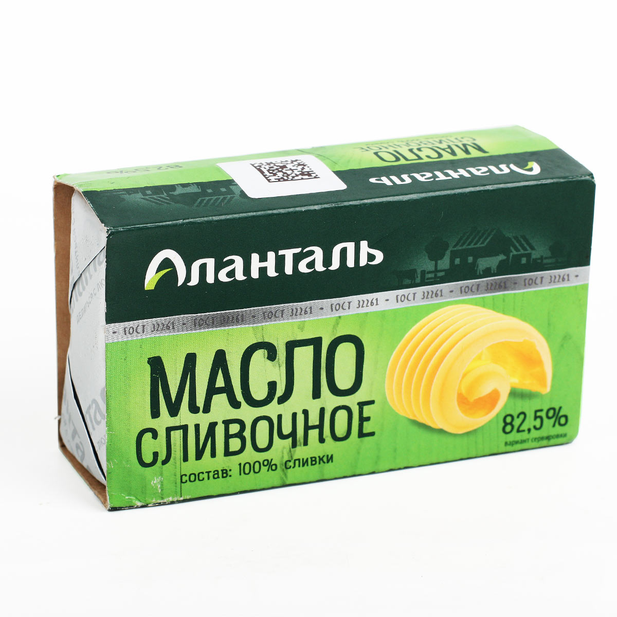 Аланталь масло сливочное 82.5% 180г Аланталь масло сливочное 82.5% 180г