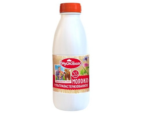 ВКУСНОТЕЕВО Молоко ультрапастеризованное 3.2% 950г ВКУСНОТЕЕВО Молоко ультрапастеризованное 3.2% 950г