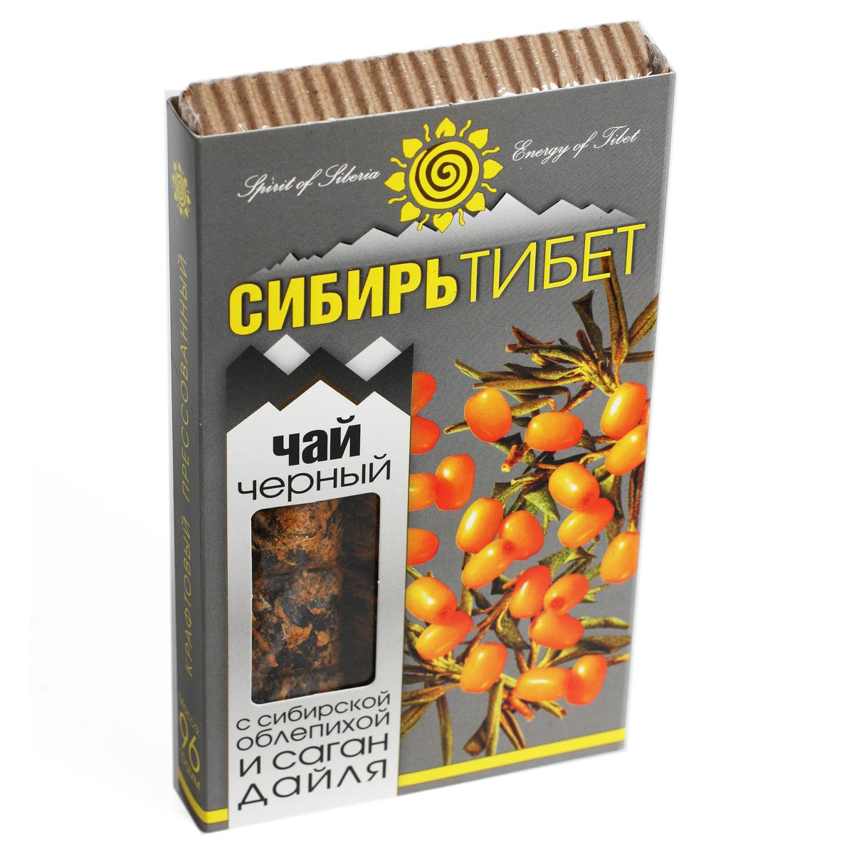 Сибирь Тибет чай черный крафтовый пресованный с сибирской облепихой и саган дайля 96г Сибирь Тибет чай черный крафтовый пресованный с сибирской облепихой и саган дайля 96г