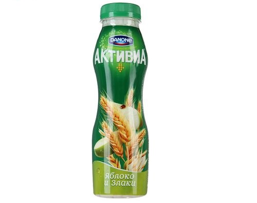 АКТИВИА Йогурт питьевой злаки яблоко 2.2% 290г 