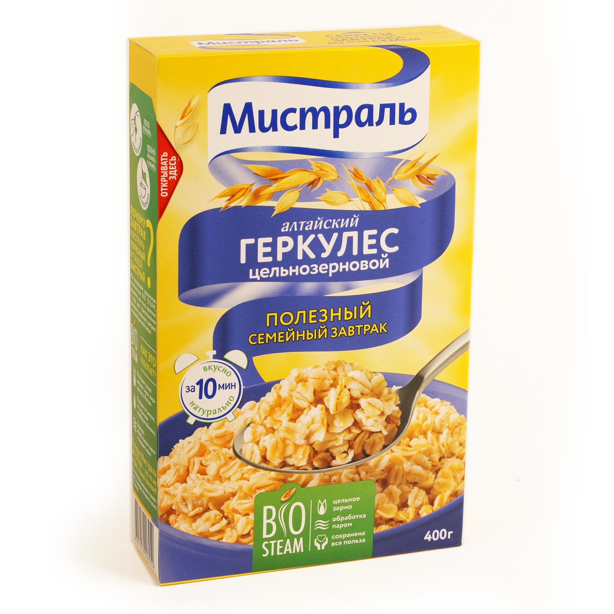 МИСТРАЛЬ цельнозерновой геркулес традиционный 10мин 400г