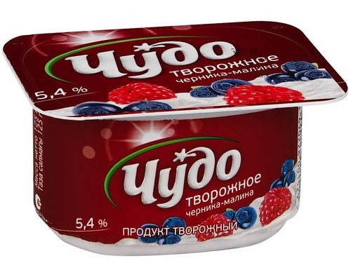 ЧУДО Продукт творожный Черника-малина, 5,4% 135 г ЧУДО Продукт творожный Черника-малина, 5,4% 135 г