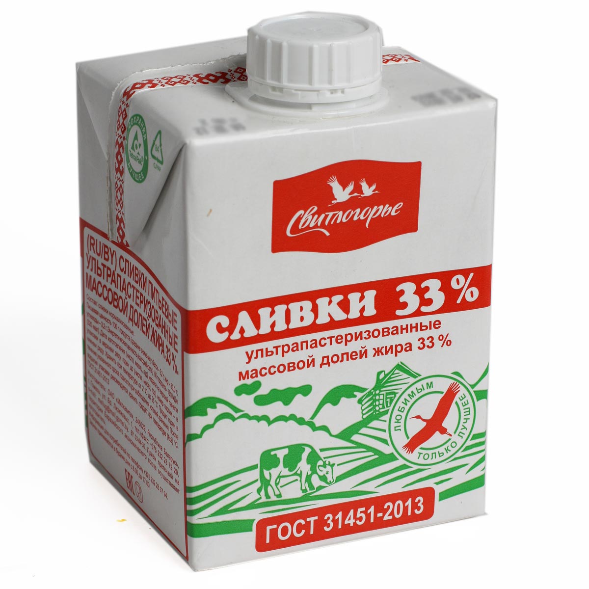 Свитлогорье сливки 33% Беларусь 0.5л Свитлогорье сливки 33% Беларусь 0.5л