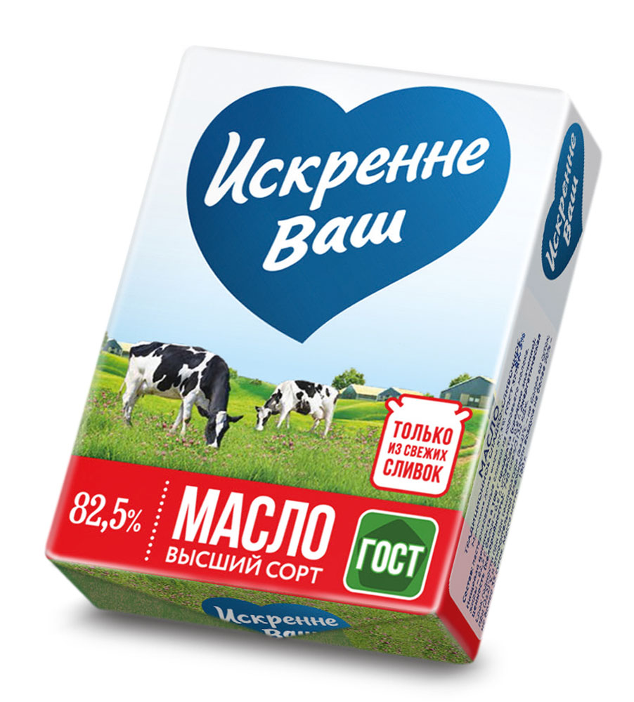Искренне Ваш масло сливочное Традиционное 82.5% 180г
