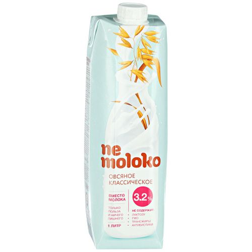 Немолоко овсяное Nemoloko напиток классический 3.2% 1л Немолоко овсяное Nemoloko напиток классический 3.2% 1л