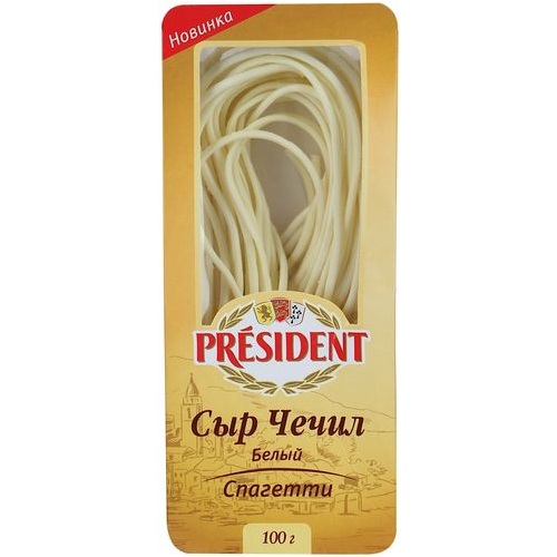 PRESIDENT cыр Чечил белый спагетти 35% 100г PRESIDENT cыр Чечил белый спагетти 35% 100г