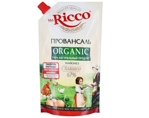 MR.RICCO Майонез Organic Провансаль 67% 400мл 