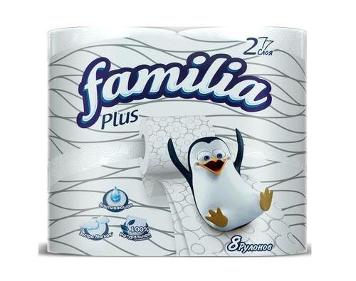 Familia plus туалетная бумага двухслойная 8 рулонов Familia plus туалетная бумага двухслойная 8 рулонов