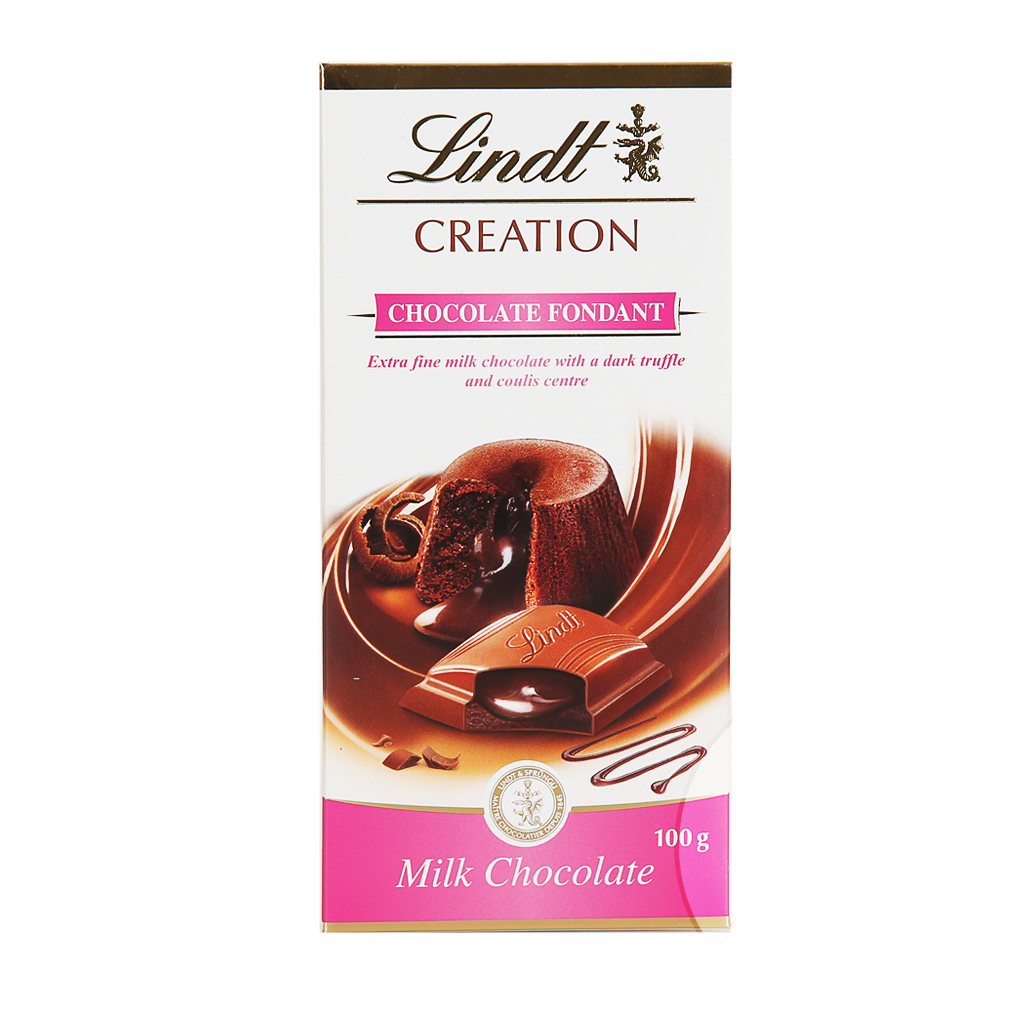 LINDT CTEATION шоколад молочный с начинкой фондан 100г