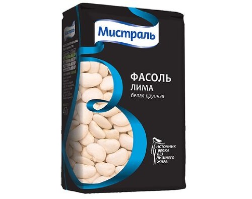 Мистраль фасоль Лима белая крупная 450г