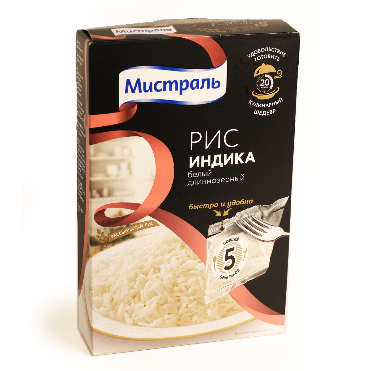 Мистраль рис Индика в пакетиках белый длиннозерный 5 X80г Мистраль рис Индика в пакетиках белый длиннозерный 5 X80г