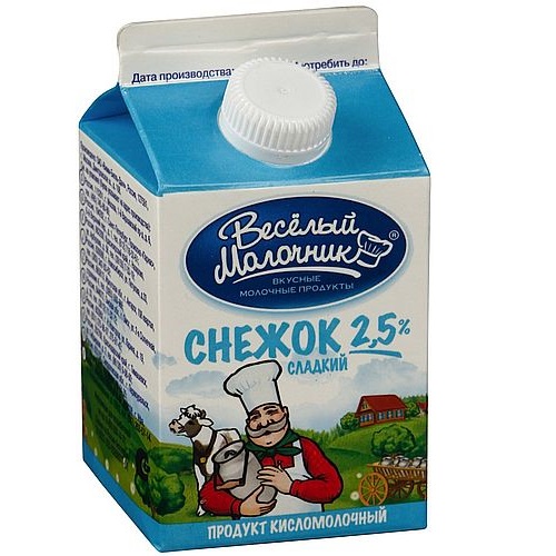Веселый молочник Снежок 2.5% 475мл