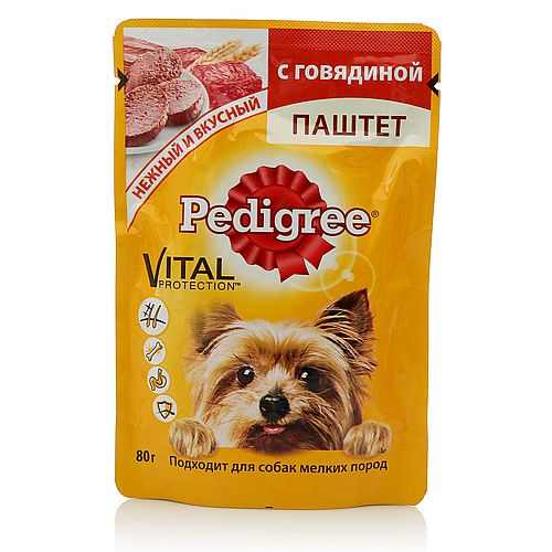 PEDIGREE для всех пород с говядиной паштет, 80 г