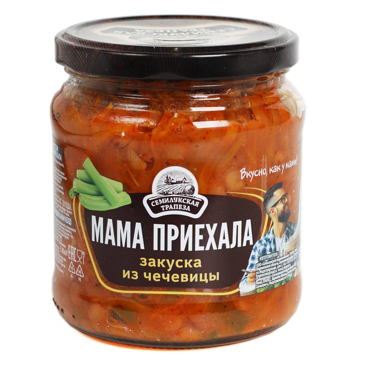 Мама приехала закуска из чечевицы Семилукская трапеза 460г Мама приехала закуска из чечевицы Семилукская трапеза 460г