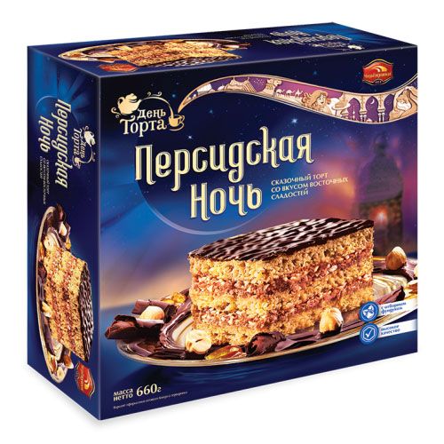 ЧЕРЕМУШКИ торт Персидская Ночь песочный в шоколадной глазури 400г