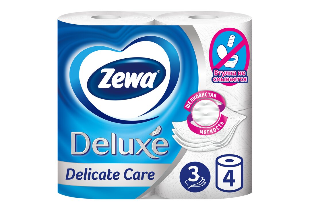 ZEWA DELUXE туалетная бумага 3 слоя 4Р