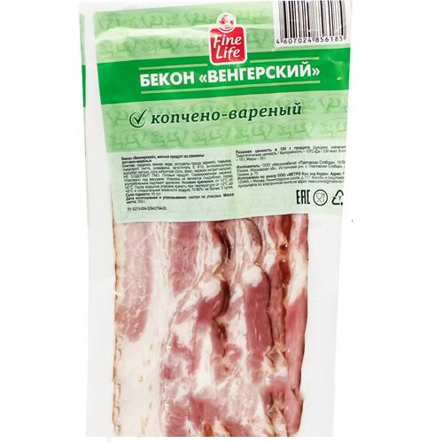 FINE LIFE Бекон варено-копченый 200г FINE LIFE Бекон варено-копченый 200г
