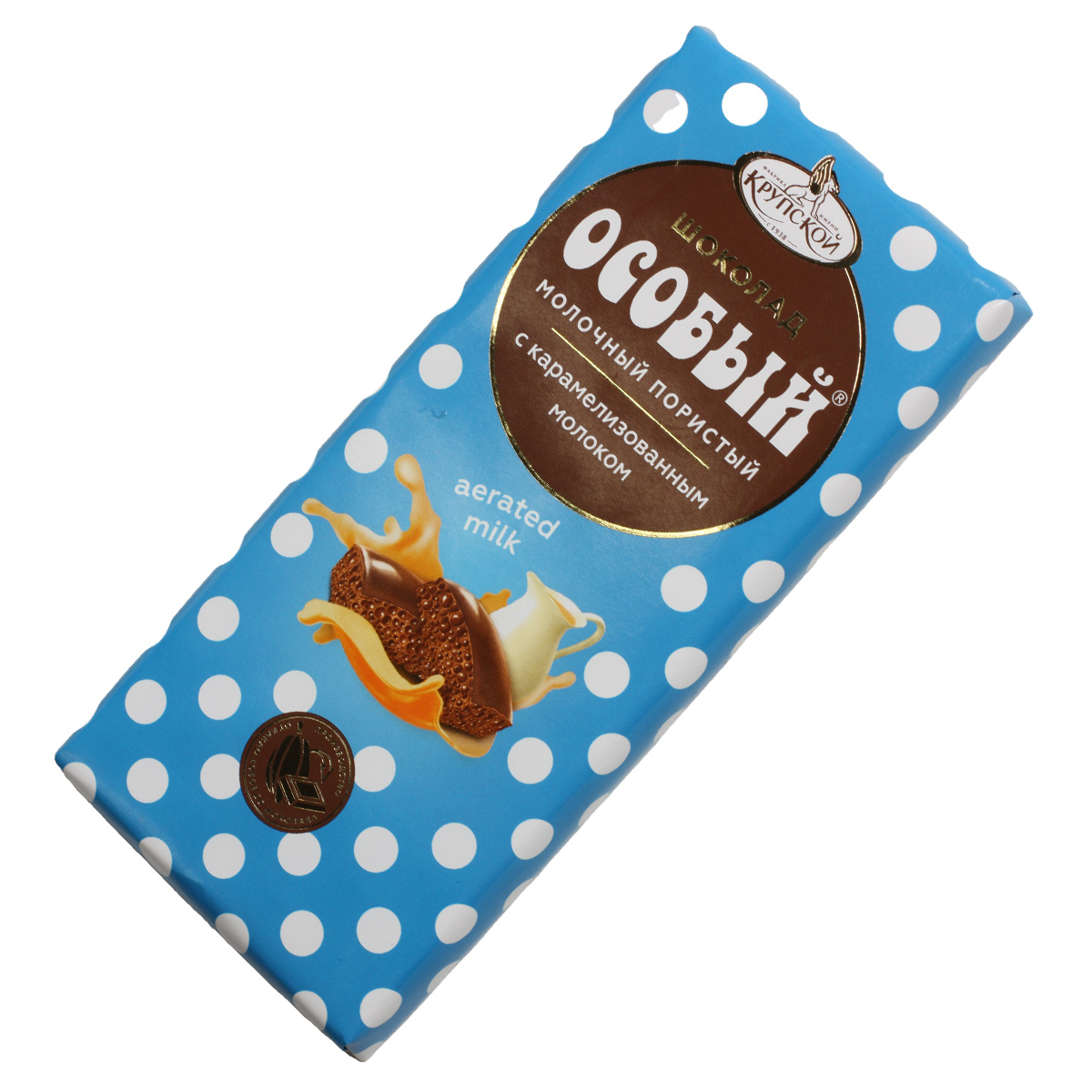 Шоколад Особый молочный пористый с карамелизированным молоком Фабрика Крупской 80г