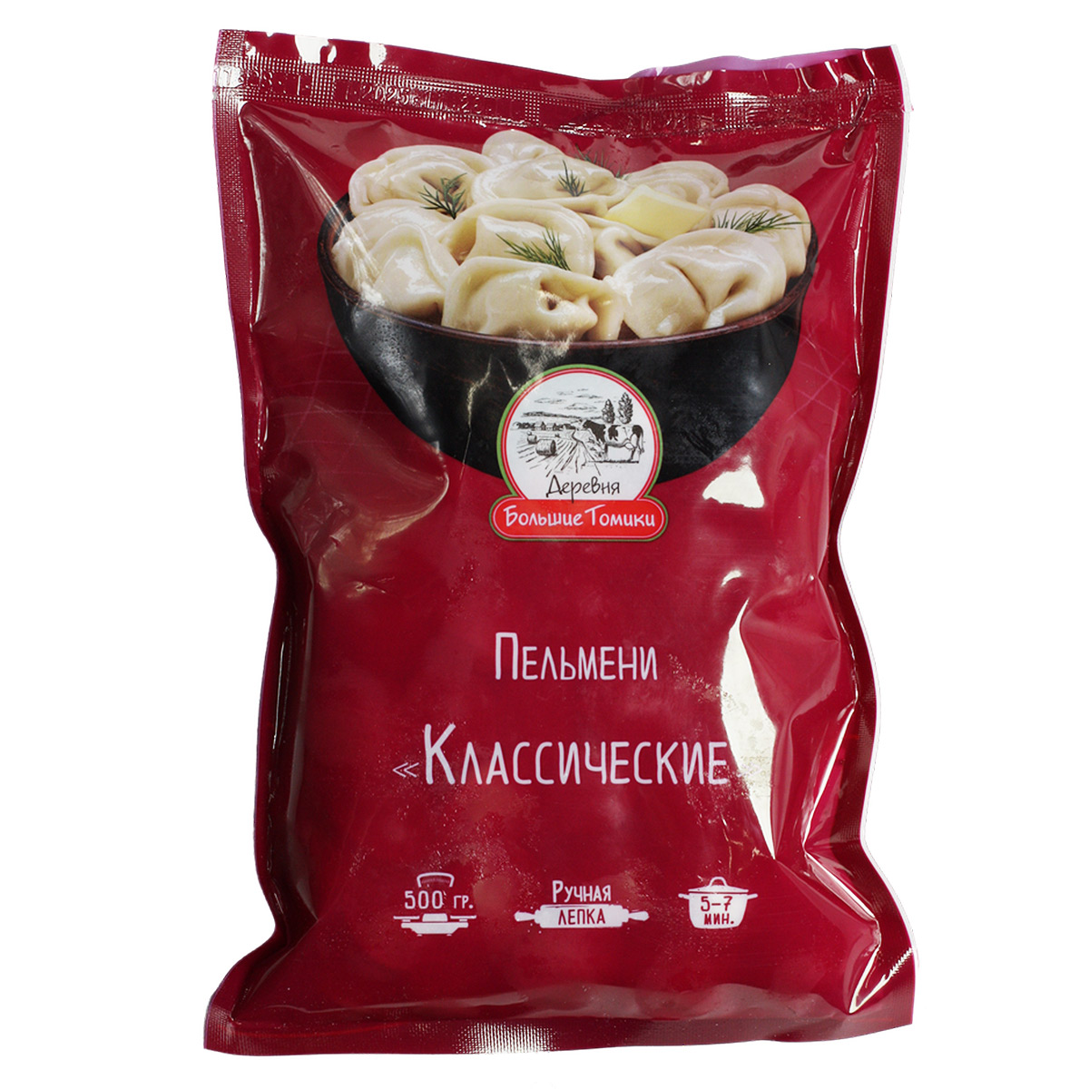 Пельмени Классические ручная лепка 500г Деревня Большие Томики