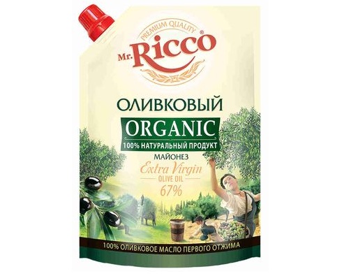 MR.RICCO Майонез оливковый Organic 67% 800мл