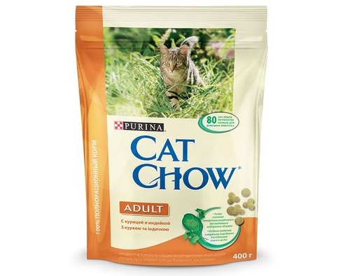 CAT CHOW ADULT Д/взр. кош., Кур/Инд, 400 г