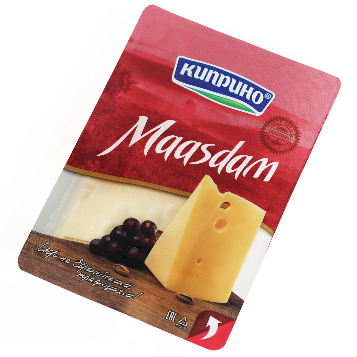 Сыр Маасдам Киприно нарезка 125г Сыр Маасдам Киприно нарезка 125г