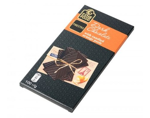 Finestro Шоколад темный с цукатами апельсина 74% 100г 