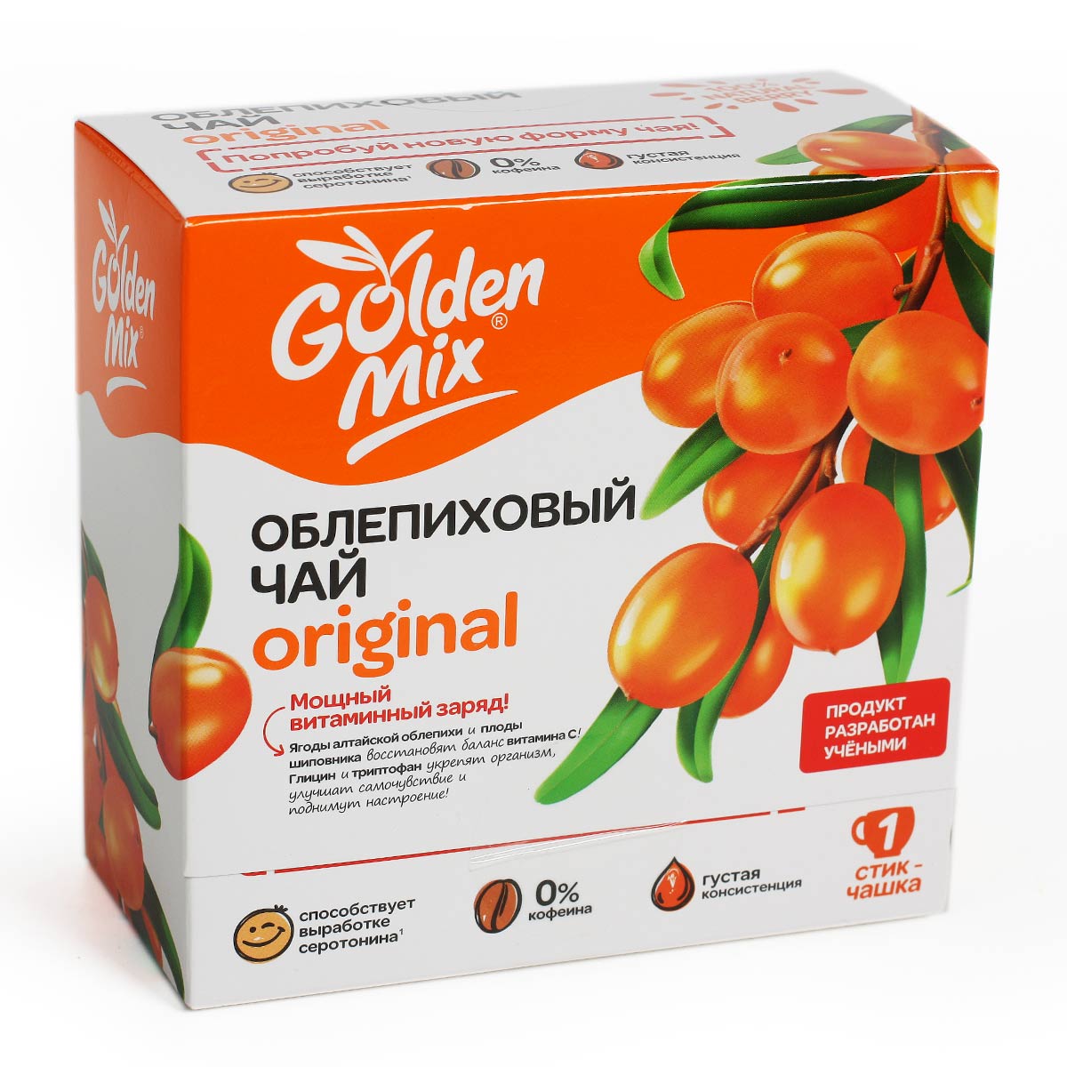 Облепиховый чай Golden mix Original Голден Микс в стиках 21 шт по 18г