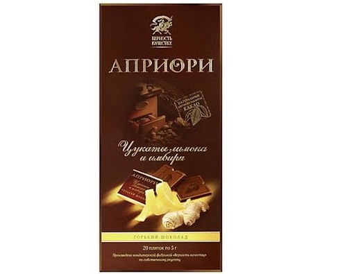 АПРИОРИ шоколад лимон с имбирем 100г