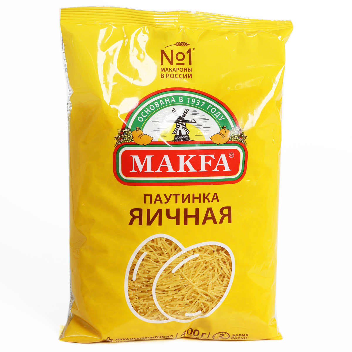 МАКФА вермишель тонкая Паутинка Яичная 400г