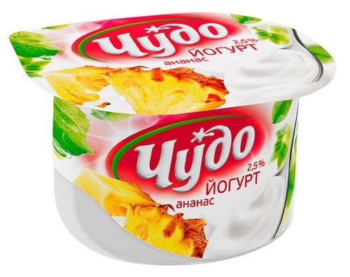 ЧУДО Йогурт Ананас, 2,5% 125г ЧУДО Йогурт Ананас, 2,5% 125г