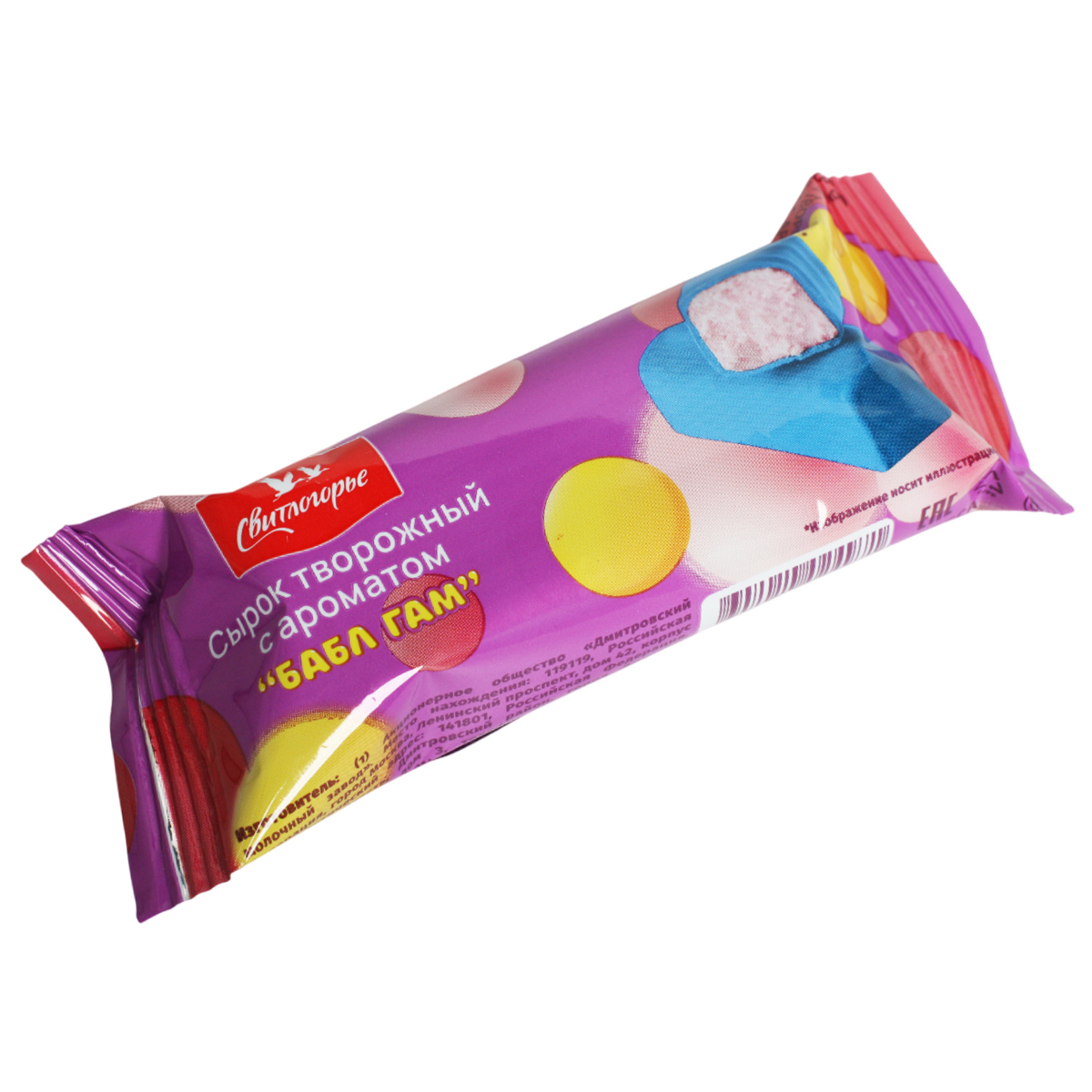 СВИТЛОГОРЬЕ Сырок творожный  глазированный с ароматом бабл гам 50г 