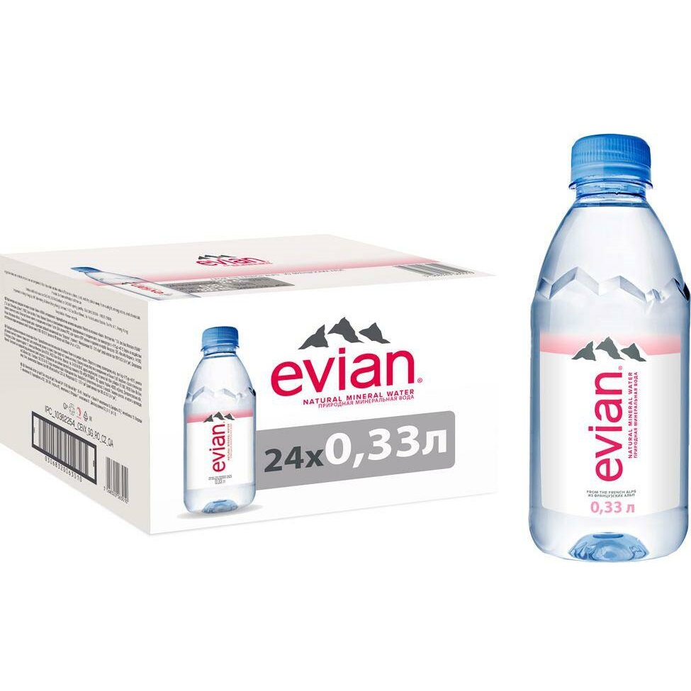 EVIAN вода 0.33л Эвиан минеральная негазированная 24шт