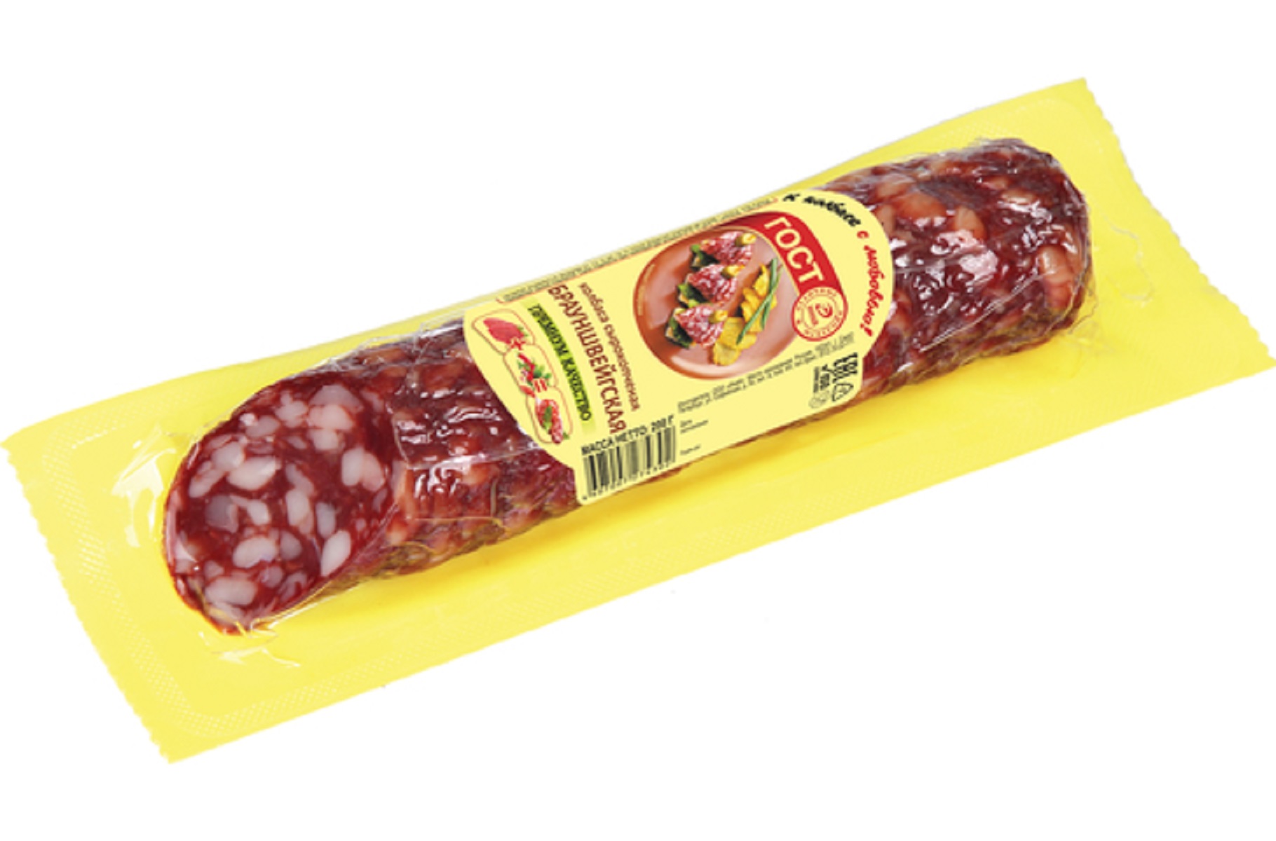 Брауншвейгская колбаса Иней сырокопченая 200г