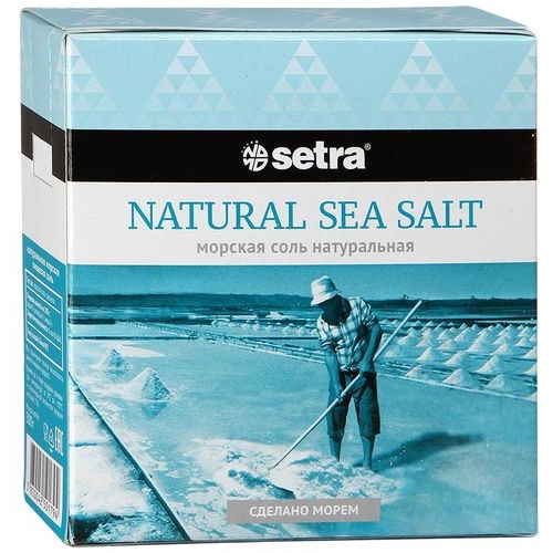 SETRA соль морская натуральная йодированная 500г