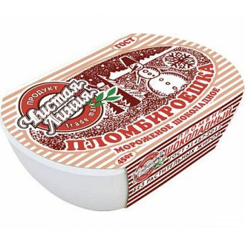 ЧИСТАЯ ЛИНИЯ Пломбир Пломбироешка Шоколадное контейнер 450г