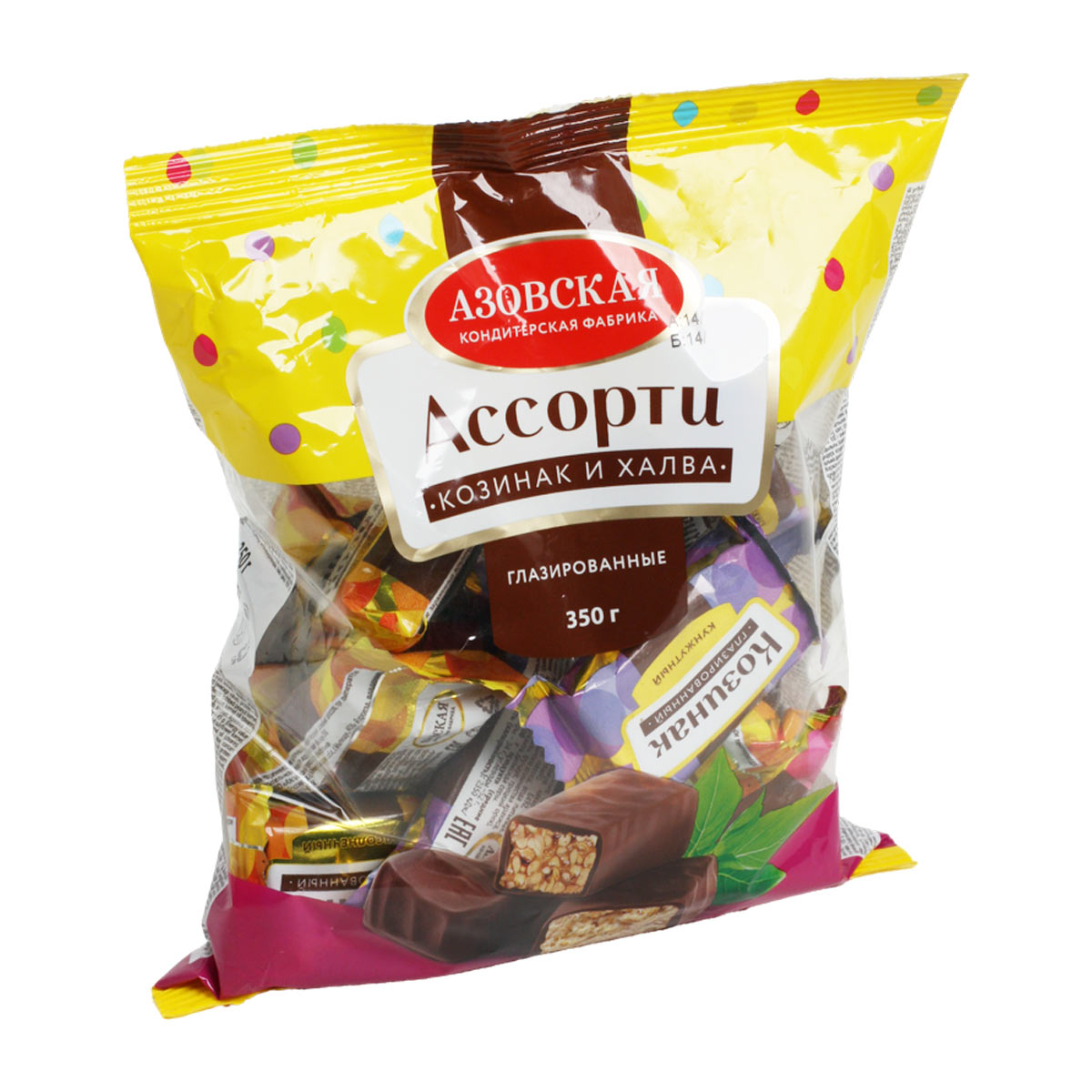 Конфеты ассорти казинак и халва глазированные Азовская КФ 350г