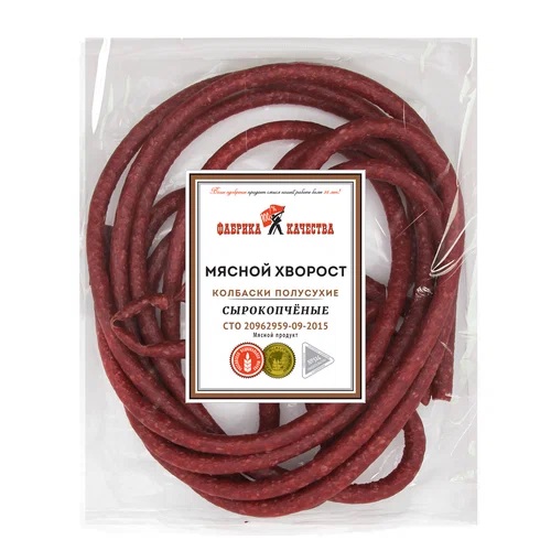 Мясной хворост колбаски полусухие сырокопченые Фабрика качества