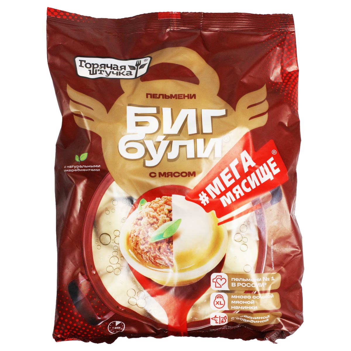 Горячая Штучка БИГБУЛИ пельмени с мясом Мегамясище 700г Горячая Штучка БИГБУЛИ пельмени с мясом Мегамясище 700г