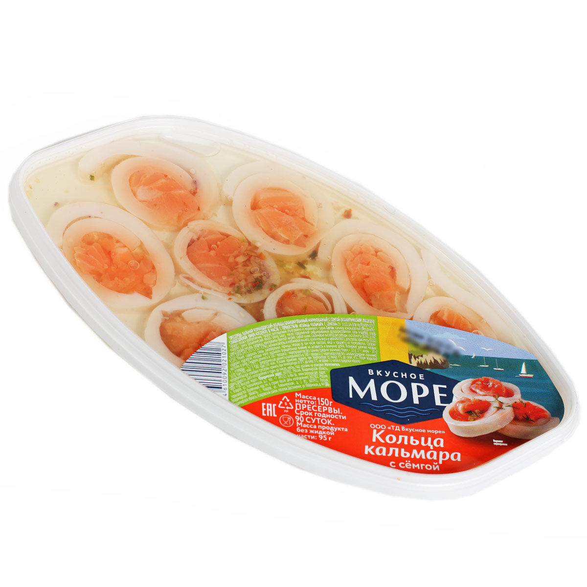 Кольца кальмара с сёмгой вкусное МОРЕ 150г