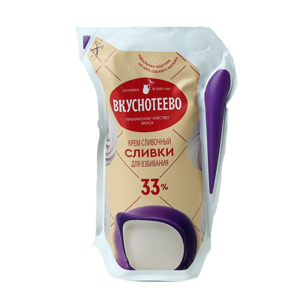 Вкуснотеево крем сливочный для взбивания сливки 33% 250г Вкуснотеево крем сливочный для взбивания сливки 33% 250г