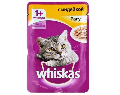 Whiskas рагу с кроликом и индейкой 85г