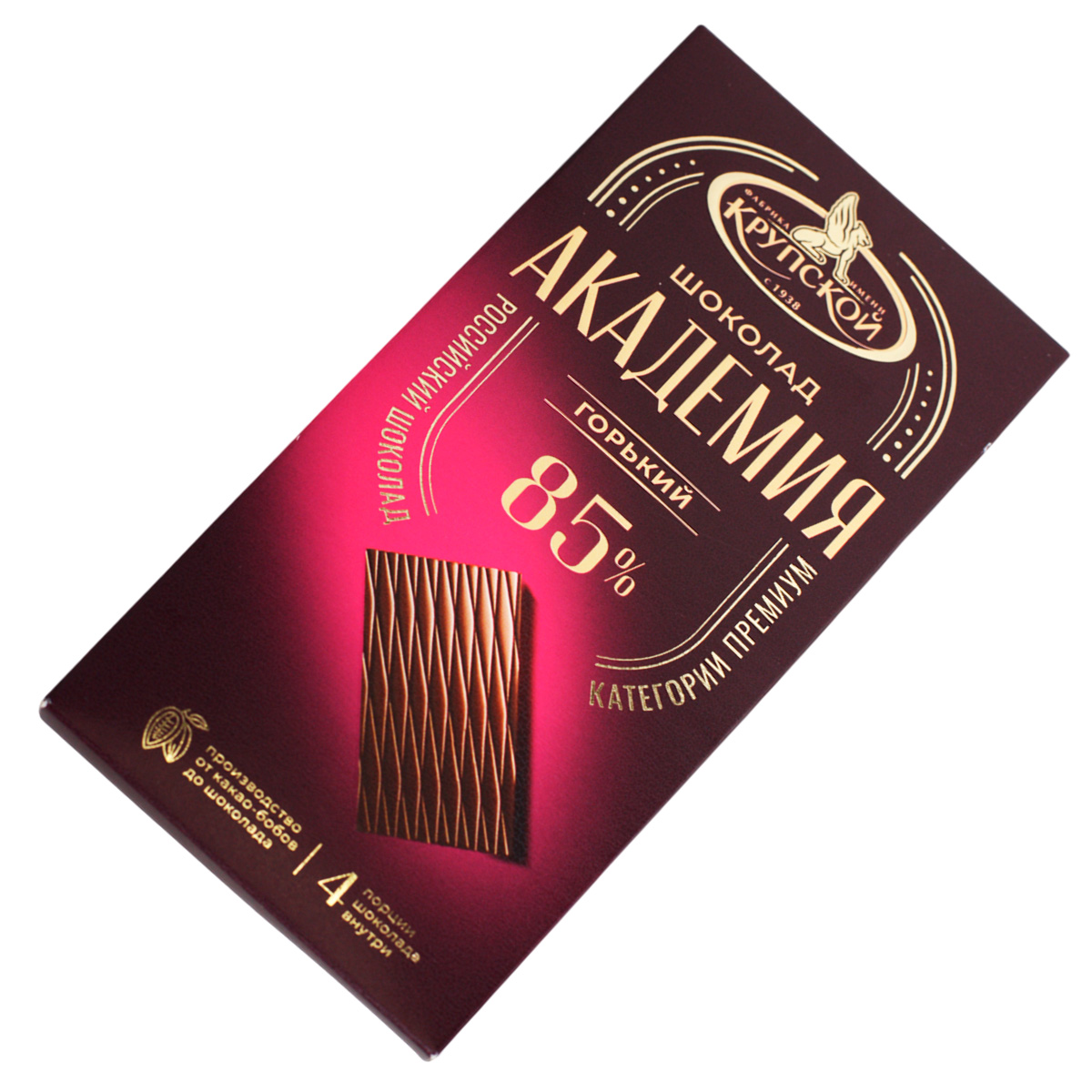 Шоколад Академия горький 82% Крупской 88г