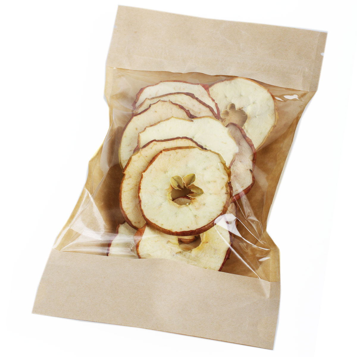 Фруктовые чипсы Яблоко красное в крафт пакетике 50г