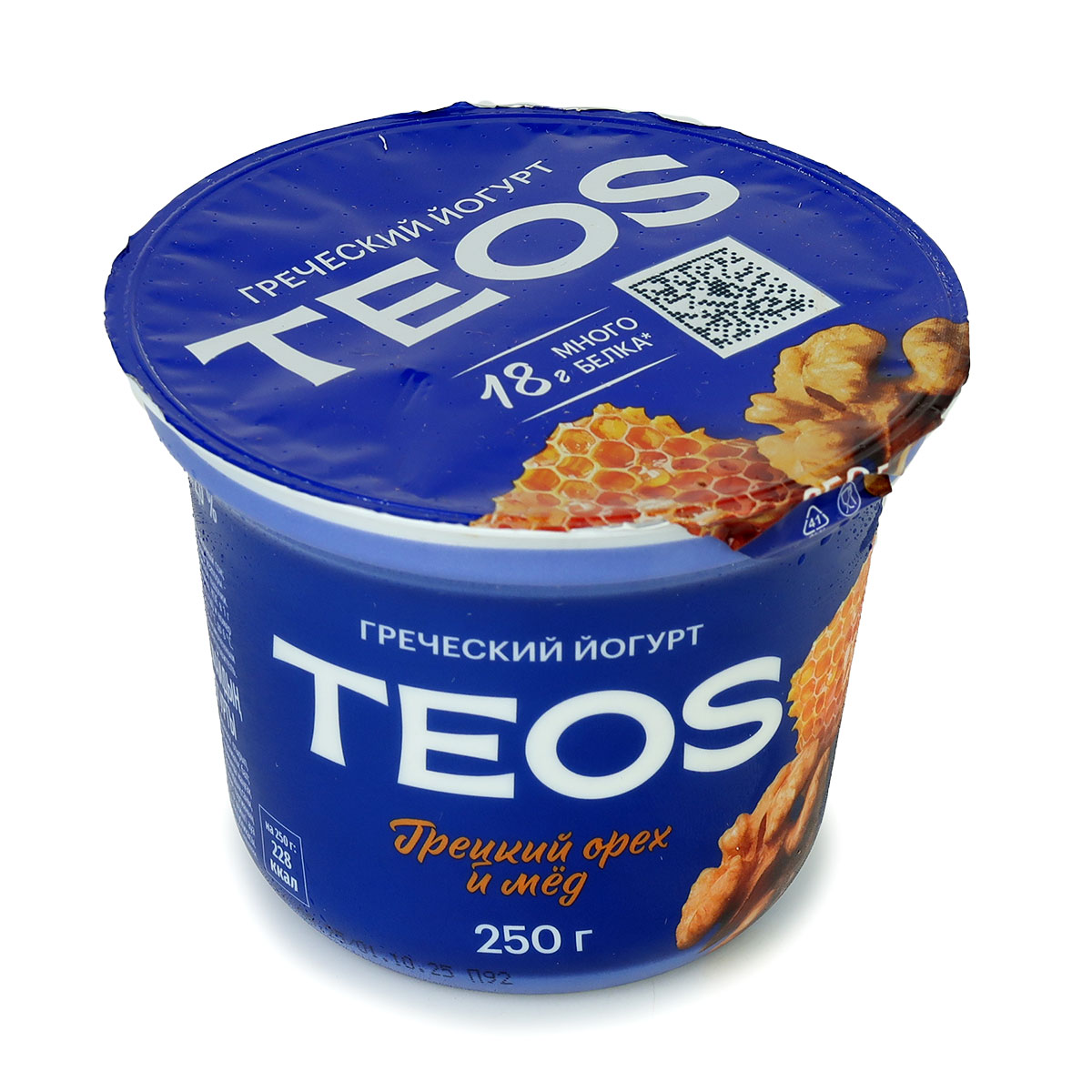 Греческий йогурт Teos грецкий орех и мед 2% 250г 