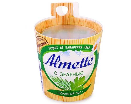 Творожный сыр Альметте ALMETTE с зеленью 150г Творожный сыр Альметте ALMETTE с зеленью 150г