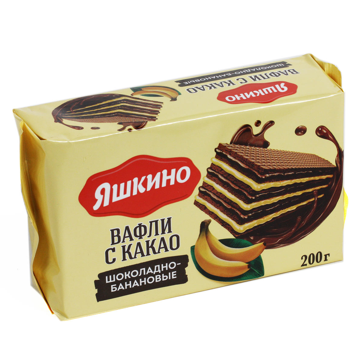 Яшкино вафли с какао шоколадно-банановые 200г