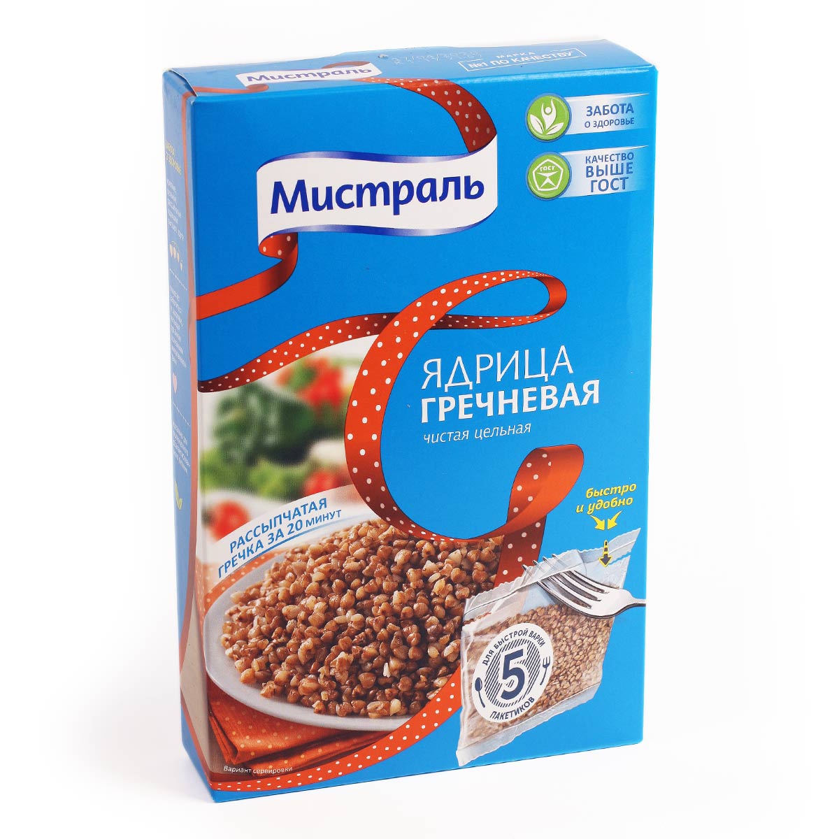 Мистраль греча быстрого приготовления 5 пакетов по 80г 400г