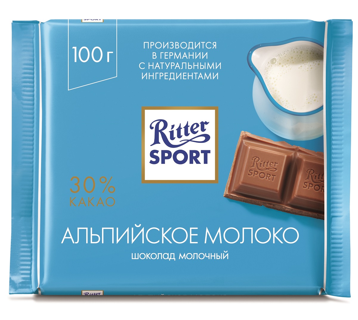 Риттер Спорт шоколад Альпийское молоко 100г