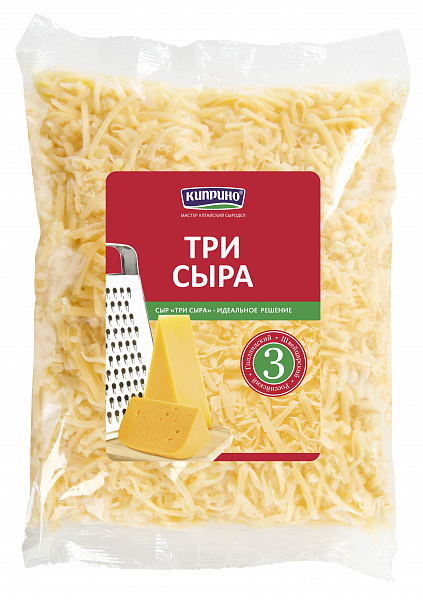 Сыр Киприно Три сыра тертый 45% 200г Сыр Киприно Три сыра тертый 45% 200г